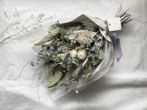 デルフィニウムのドライフラワースワッグ】ドライフラワー スワッグ