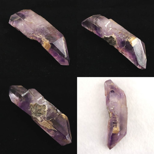 ブランドバーグ産 アメジスト エレスチャル原石 曲がり水晶 D.T.