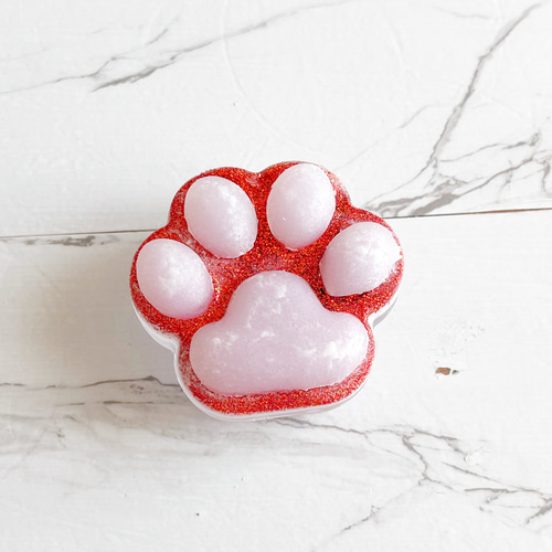 207 ガーネット ぷにぷに レッド スクイーズ 肉球キーホルダー レジン