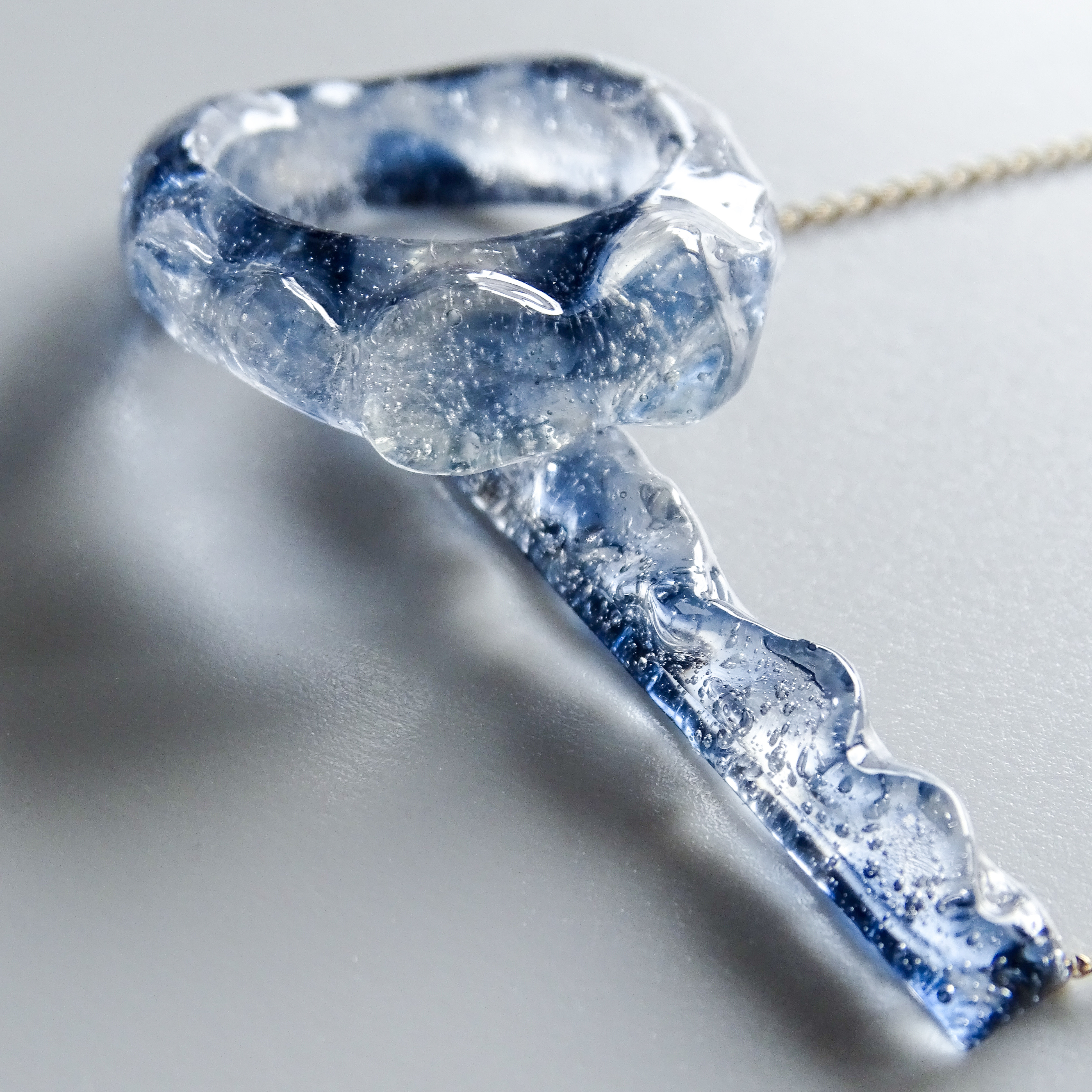 〈2点セット〉「 umi no kioku 」宵渦 -よいうず-　サージカルステンレスネックレス リング