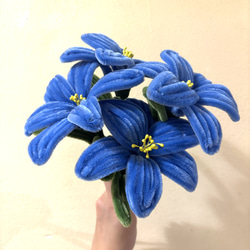 【あおい】枯れない花　モールフラワー　花束 モールフラワー(青) 枯れないお花 ハンドメイド