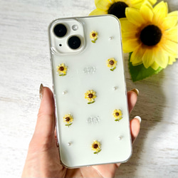向日葵の押し花スマホケース　フルオーダー 向日葵の押し花スマホケース ※全機種対応（全機種対応