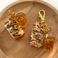 ♡ライ麦あさごパン♡　くま目玉焼き　フェイクフード　キーホルダー　チャーム ♡ライ麦あさごパン♡ くま目玉焼き フェイクフード