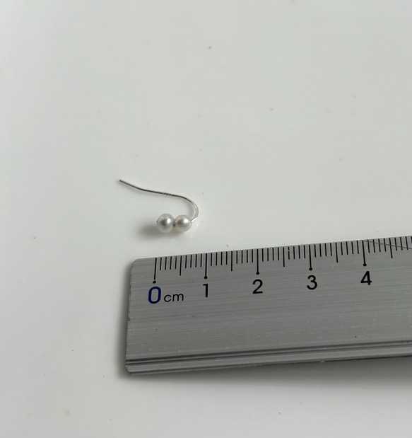 淡水パール　silver925 パールが二つ並んだピアス 6枚目の画像