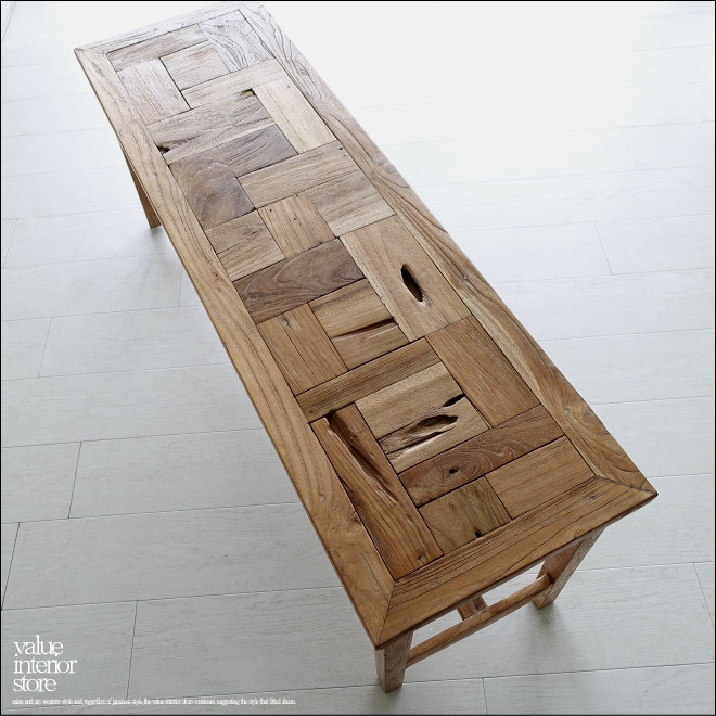 オールドチークスツールKE04 椅子 古材家具 ダイニングベンチ