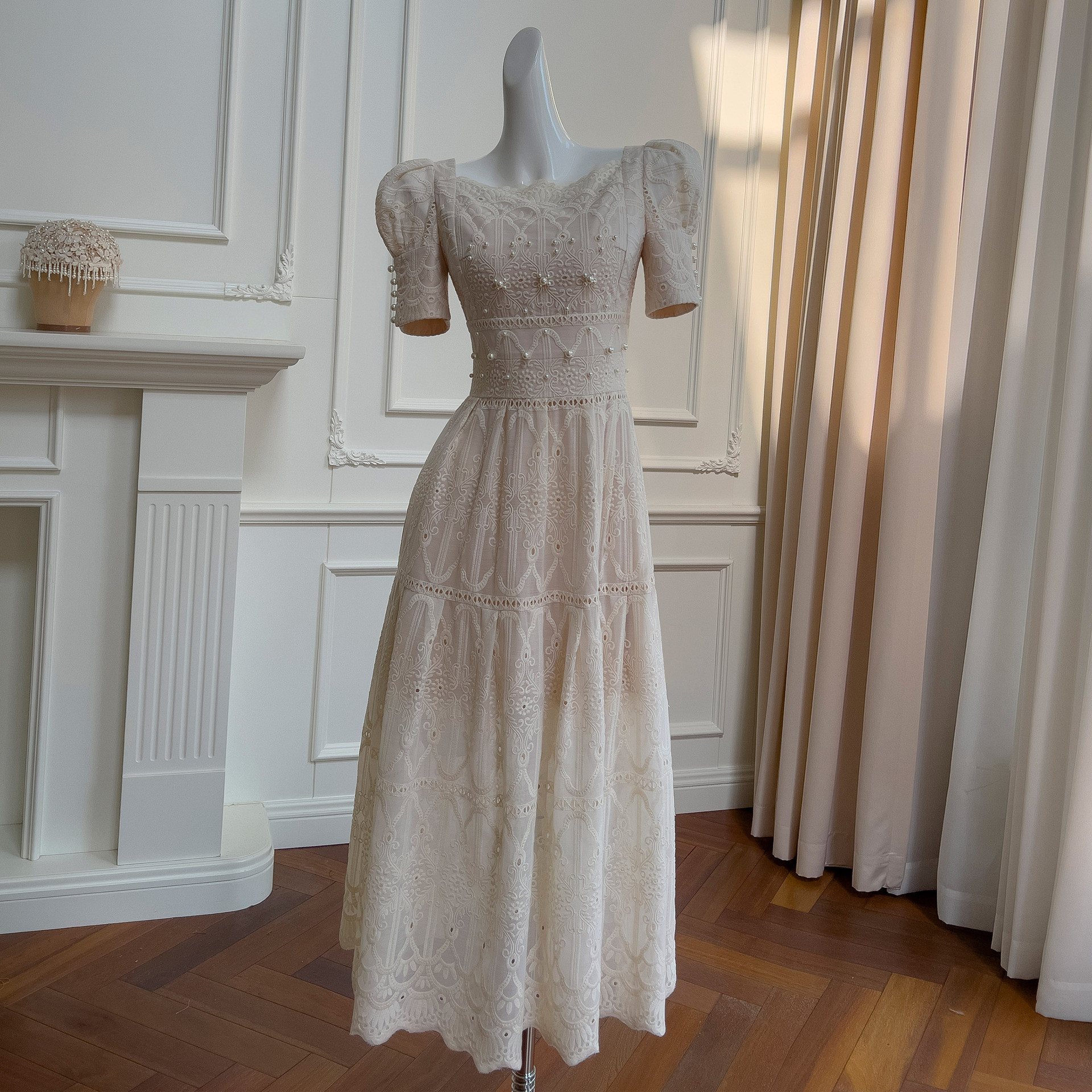 ドレス パーティー ウェディング ワンピース ロング プリンセス 刺繡 上品 高級感 優雅 韓国風 結婚式 お呼ばれ