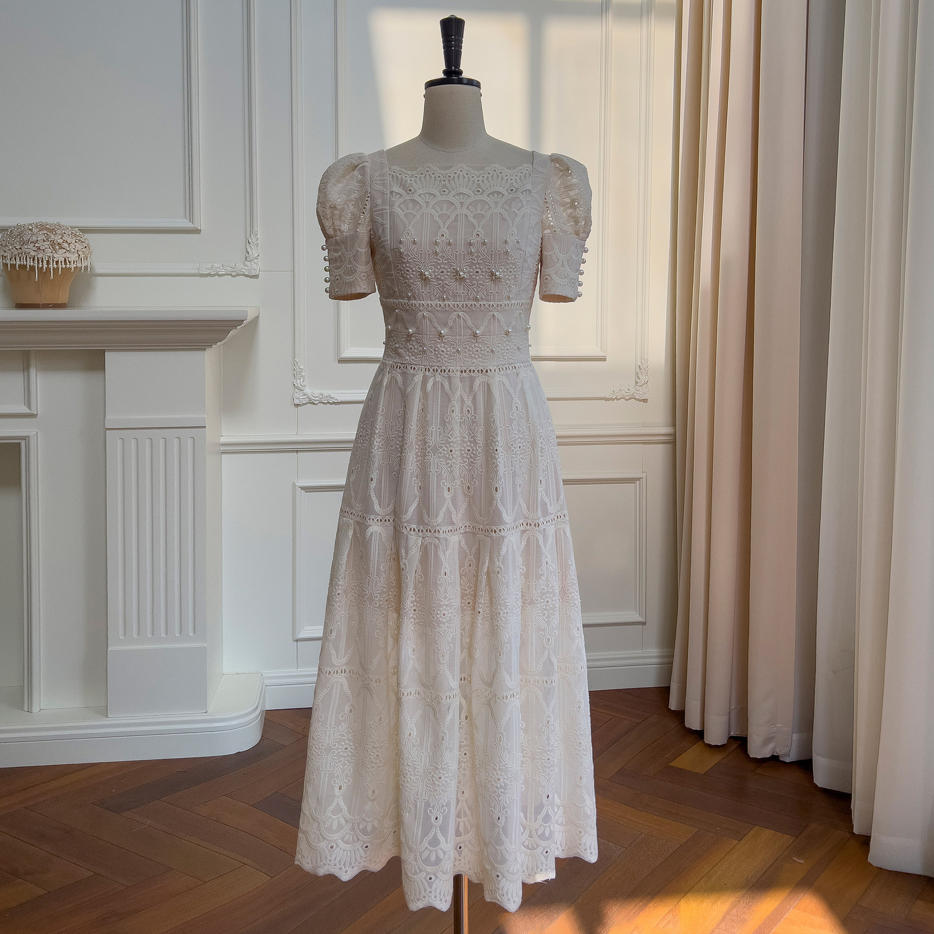 ドレス パーティー ウェディング ワンピース ロング プリンセス 刺繡 上品 高級感 優雅 韓国風 結婚式 お呼ばれ