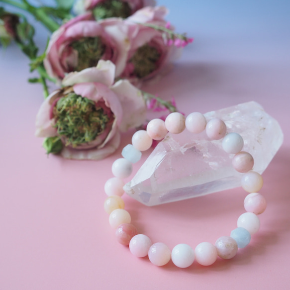 愛を叶え、出会いを引き寄せるピンクオパールとアクアマリンのブレスレット✨恋愛成就や復縁に 17枚目の画像