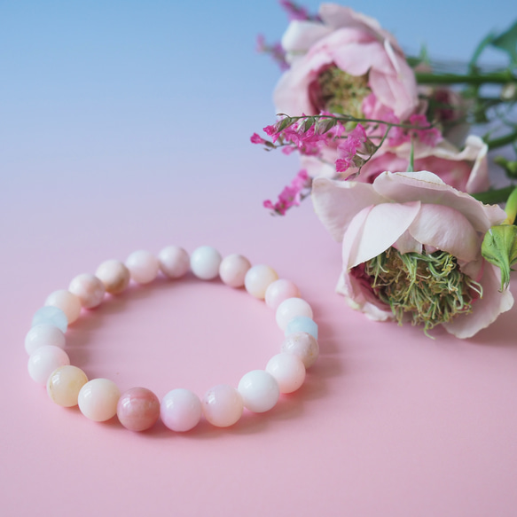 愛を叶え、出会いを引き寄せるピンクオパールとアクアマリンのブレスレット✨恋愛成就や復縁に 16枚目の画像