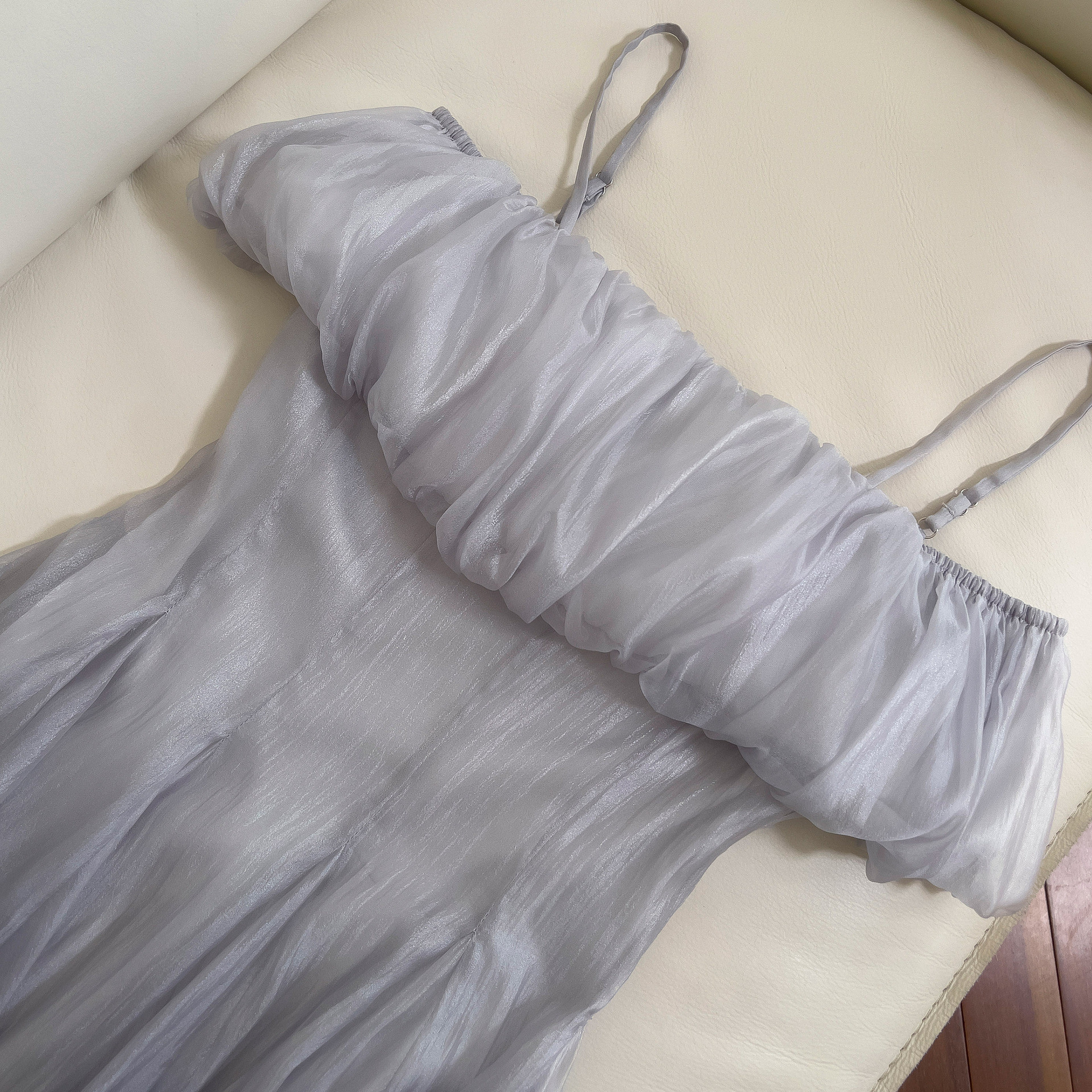 ドレス パーティー ウェディング ワンピース ロング プリンセス グレー 上品 高級感 優雅 韓国風 結婚式 お呼ばれ