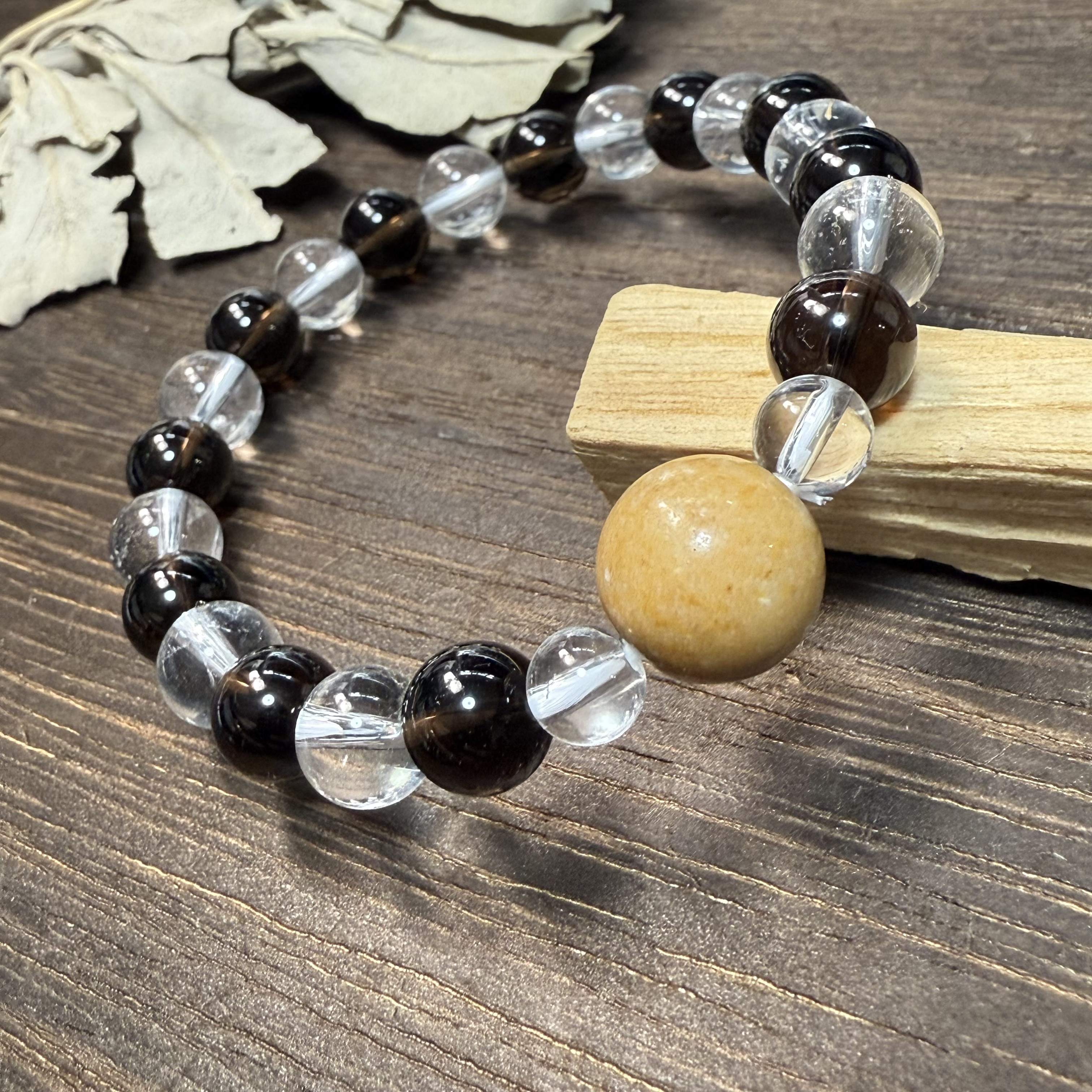 【ゼロ磁場 × 聖地の石】エルサレムストーン⭐︎ 右巻きスモーキークォーツ × 左巻き水晶