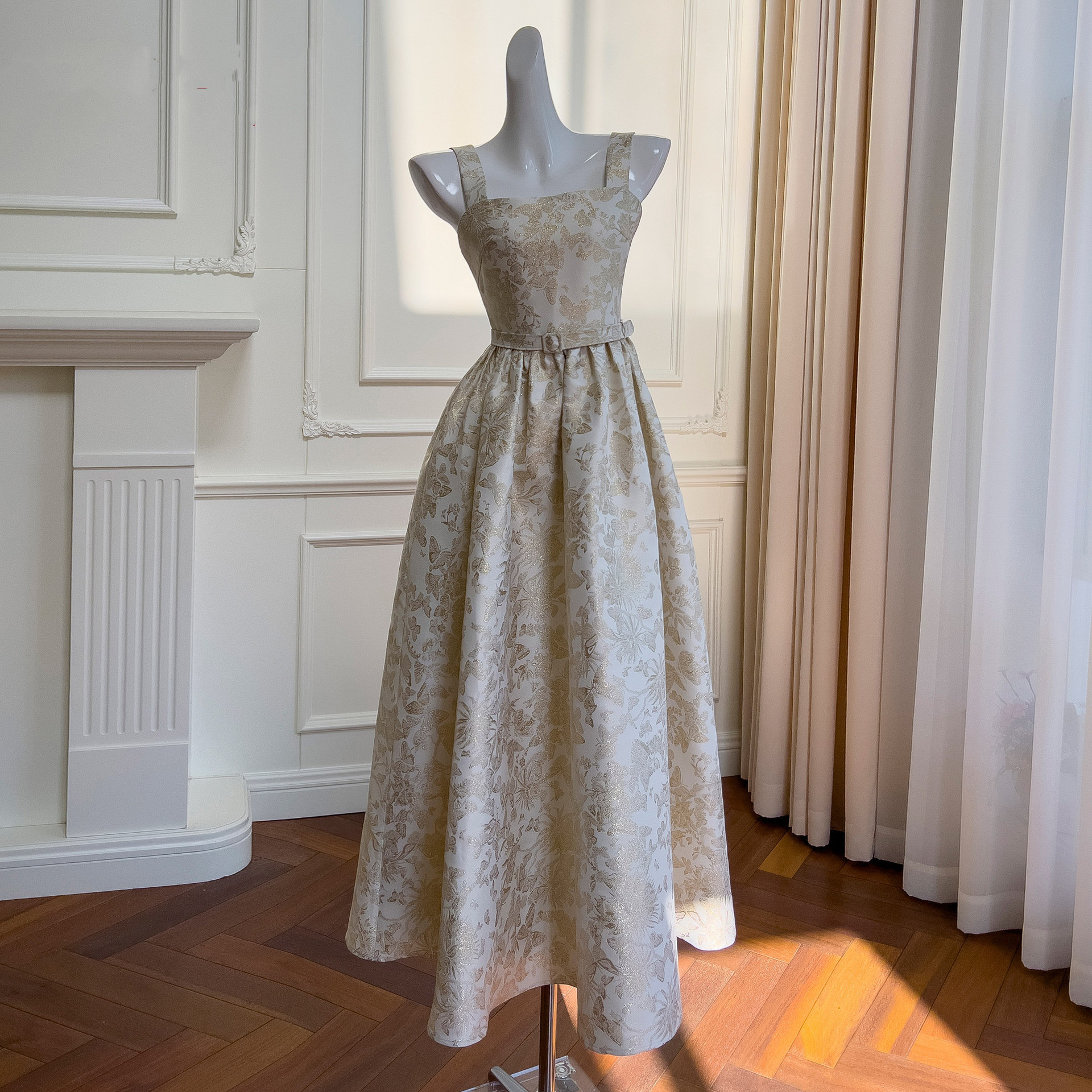 ドレス パーティー ウェディング ワンピース ロング プリンセス ジャガード上品 高級感 優雅 韓国風 結婚式 お呼ばれ