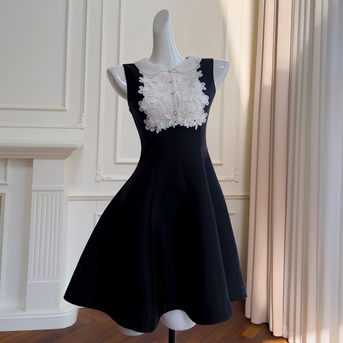 ドレス パーティー ウェディング ワンピース ショート プリンセス 黒