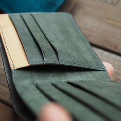 [zoccolo]harf wallet/ 馬蹄型外付けポケットの二つ折り財布 5枚目の画像