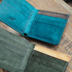 [zoccolo]harf wallet/ 馬蹄型外付けポケットの二つ折り財布 3枚目の画像