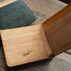 [zoccolo]harf wallet/ 馬蹄型外付けポケットの二つ折り財布 2枚目の画像