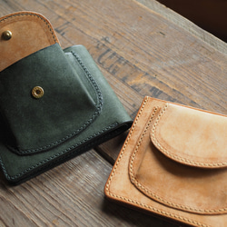 [zoccolo]harf wallet/ 馬蹄型外付けポケットの二つ折り財布 8枚目の画像