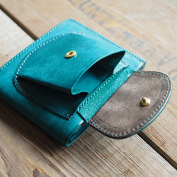 [zoccolo]harf wallet/ 馬蹄型外付けポケットの二つ折り財布 6枚目の画像