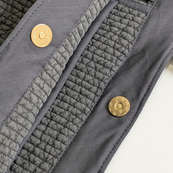 ✱受注制作✱  LLサイズ  ヌビバッグ ダークグレー×ムーンスター刺繍 ハンドメイド 5枚目の画像