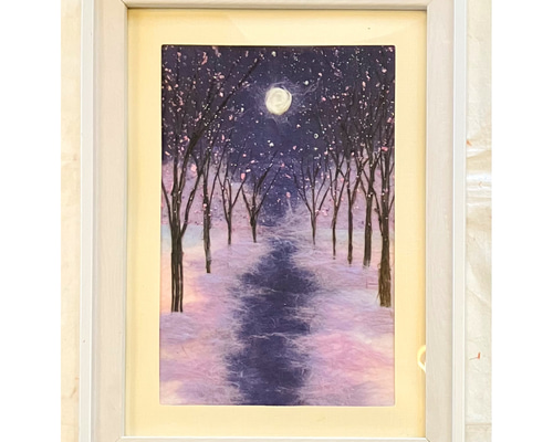 和紙ちぎり絵原画『からすうりと杉の葉』P10号横(530×410mm) 和紙ちぎり絵原画『からすうりと杉の葉』P10号横(530×