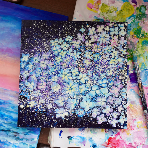 銀河に浮かぶ紫陽花 絵画 むらいさき 通販 19391821｜Creema