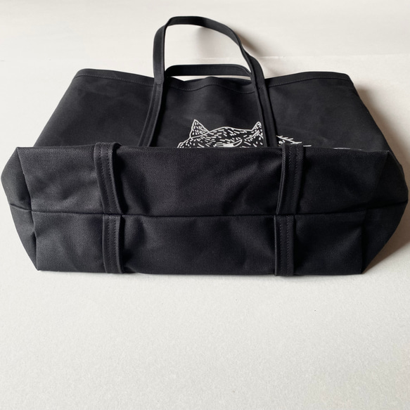 持ち手が３本しかない２wayトート　C-WOLFプリント L 5枚目の画像