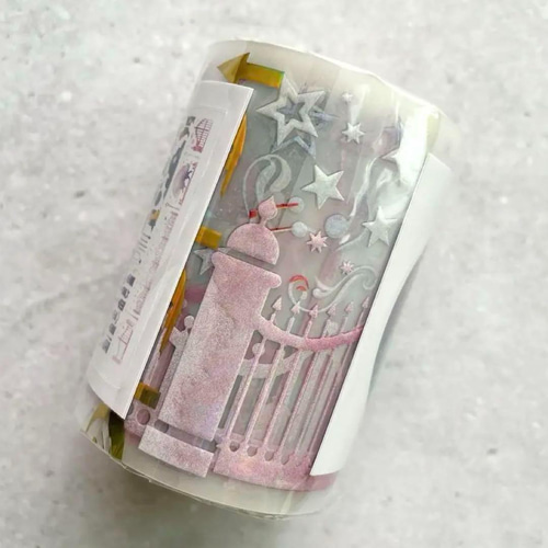 海外 マスキングテープ 星夜猫影 PET マステ テープ 月 猫 夜 空