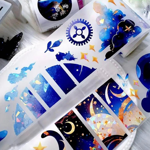 【8420】海外　マステ　5m巻売り　PETマスキングテープ　夜道 8420】海外 マステ 5m巻売り PETマスキングテープ 夜道 8294