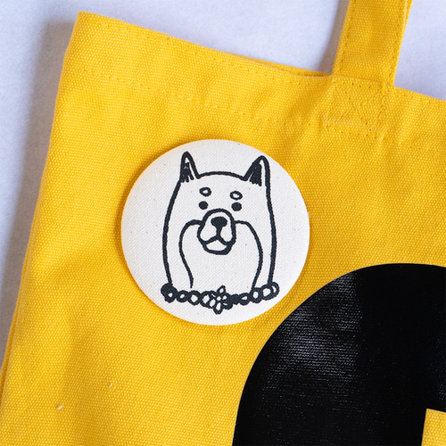 柴犬のドップルさん布缶バッジ ピンバッチ ojizakka 通販 19391997