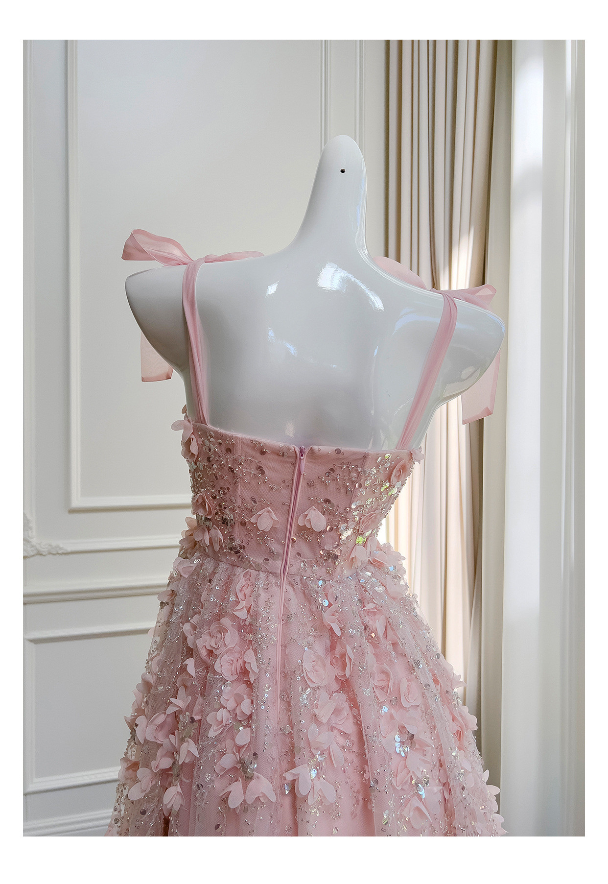 ドレス パーティー ウェディング ワンピース ショート プリンセス ピンク 上品 高級感 優雅 韓国風 結婚式 お呼ばれ