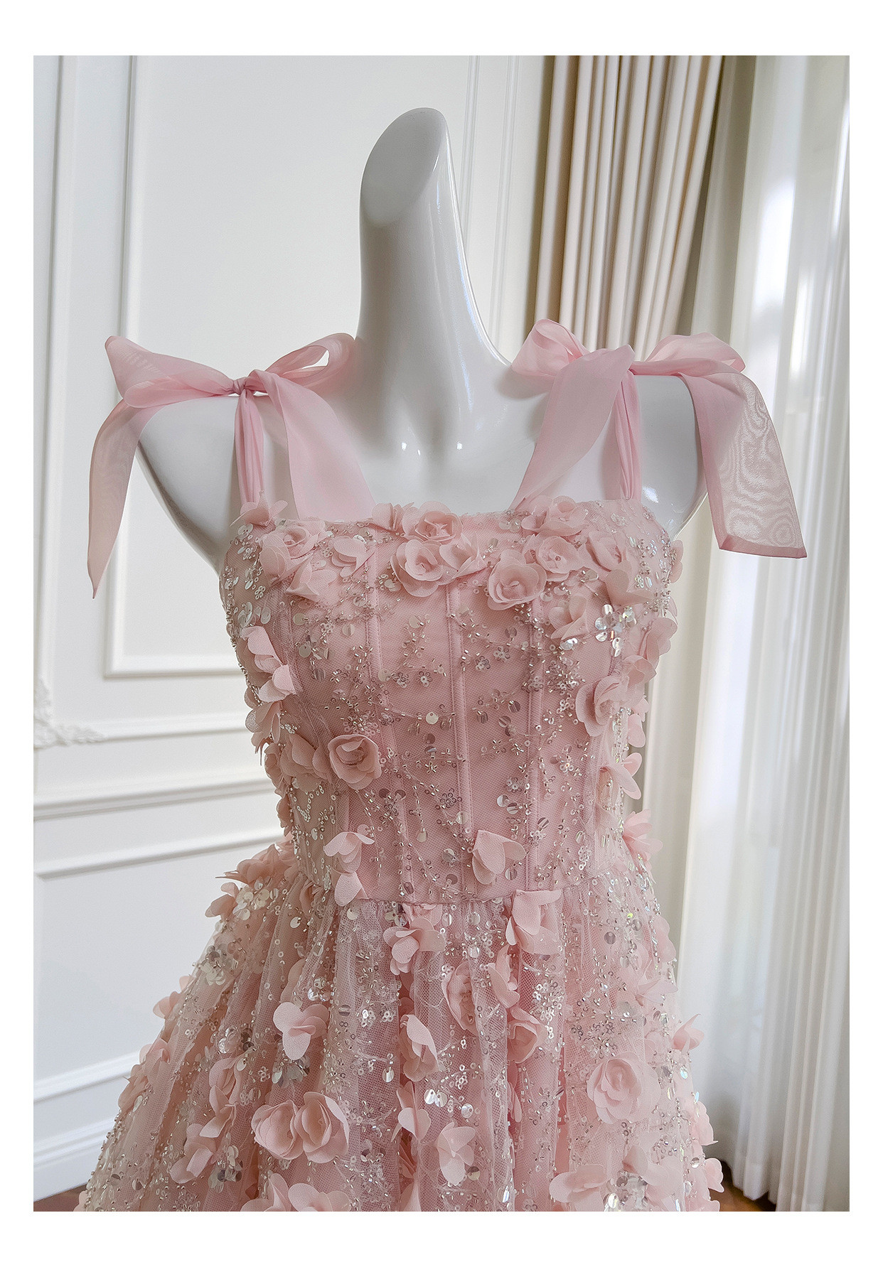 ドレス パーティー ウェディング ワンピース ショート プリンセス ピンク 上品 高級感 優雅 韓国風 結婚式 お呼ばれ