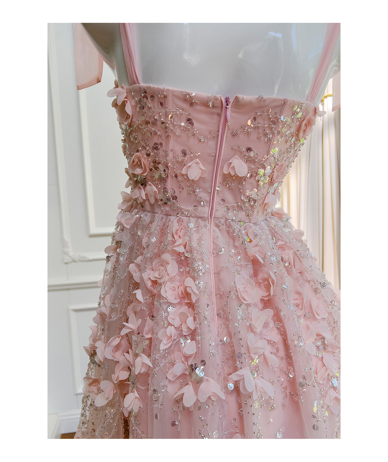 ドレス パーティー ウェディング ワンピース ショート プリンセス ピンク 上品 高級感 優雅 韓国風 結婚式 お呼ばれ