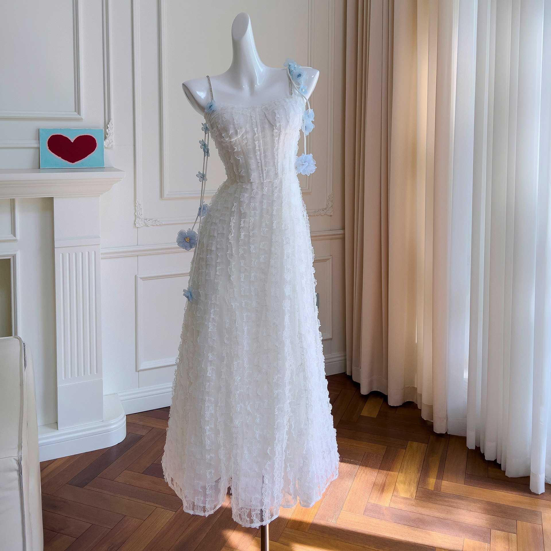 ドレス パーティー ウェディング ワンピース ロング プリンセス 白 上品 高級感 優雅 韓国風 結婚式 お呼ばれ