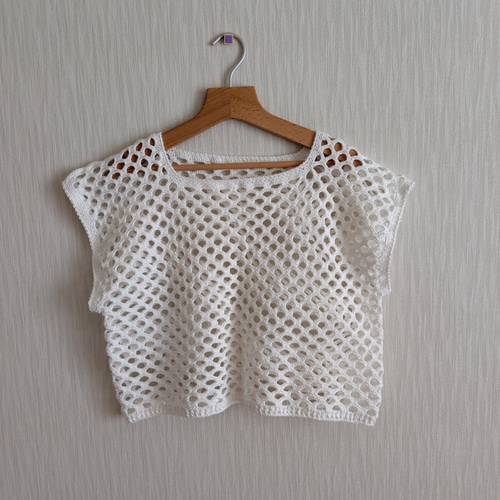 torici 鍵編みベスト 白 torici 鍵編みベスト 白 配色カギ針編み風