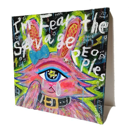 S2号】I'm Fear the savage peoples【現代アート】 絵画 Chika