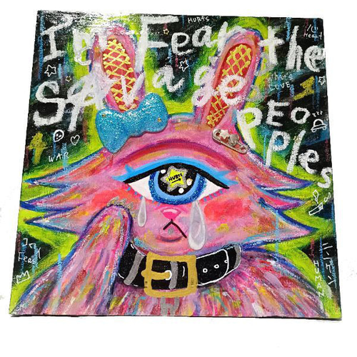 S2号】I'm Fear the savage peoples【現代アート】 絵画 Chika