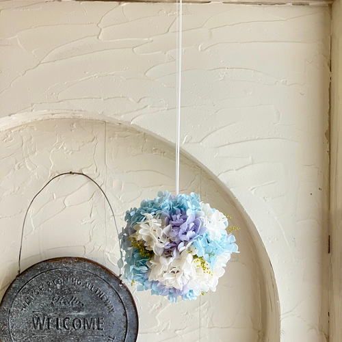 受注製作］紫陽花のフラワーボール プリザーブドフラワー 花の処方箋