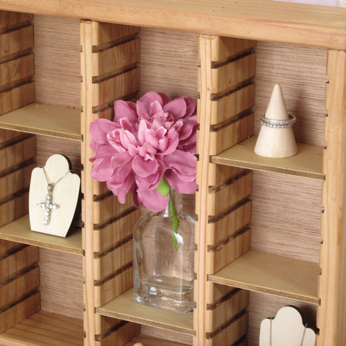 飾り棚　ミニチュア用　木製　ディスプレイラック　置物　インテリア　A2646 4列タイプ・木製アクセサリーラック・小物ディスプレー・ディスプレー