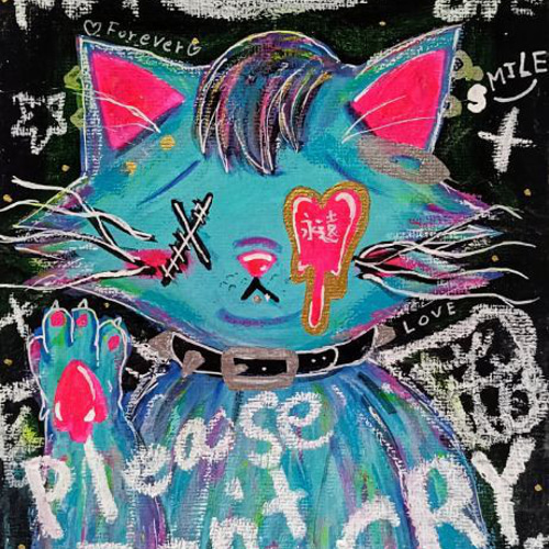 【F0号/現代アート】Please don't CRY【絵画,イラスト】 F0号/現代アート】Please don't CRY【絵画,イラスト