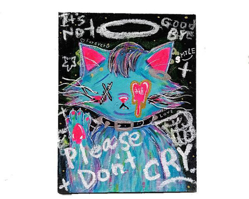 【F0号/現代アート】Please don't CRY【絵画,イラスト】 F0号/現代アート】Please don't CRY【絵画,イラスト】 F0号/現代