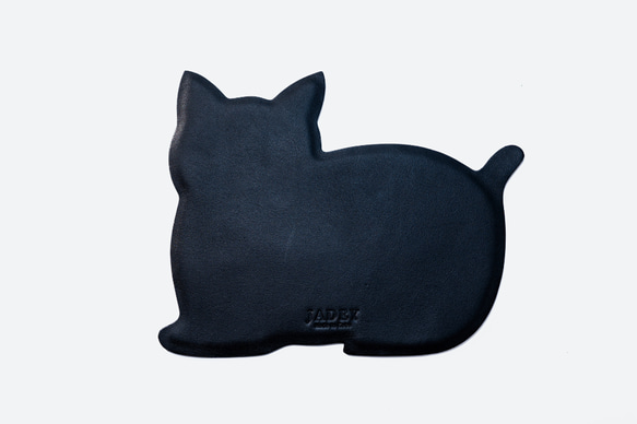 ねこ　マウスパッド mousepad／本革／日本製【納期1～7日以内発送】 3枚目の画像