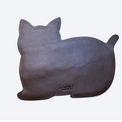 ねこ　マウスパッド mousepad／本革／日本製【納期1～7日以内発送】 2枚目の画像