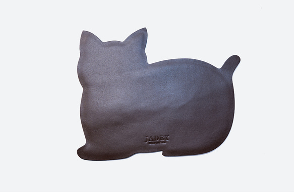 ねこ　マウスパッド mousepad／本革／日本製【納期1～7日以内発送】 2枚目の画像