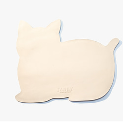 ねこ　マウスパッド mousepad／本革／日本製【納期1～7日以内発送】 1枚目の画像