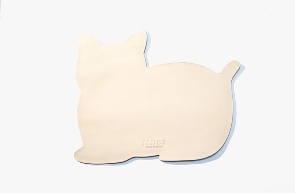 ねこ　マウスパッド mousepad／本革／日本製【納期1～7日以内発送】 1枚目の画像