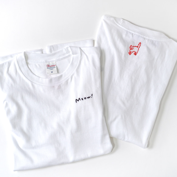 【手刺繍】ロンT登場！やんのかニャンコTシャツ – 背中で語るTシャツ / 猫モチーフ・ユニセックス 5枚目の画像