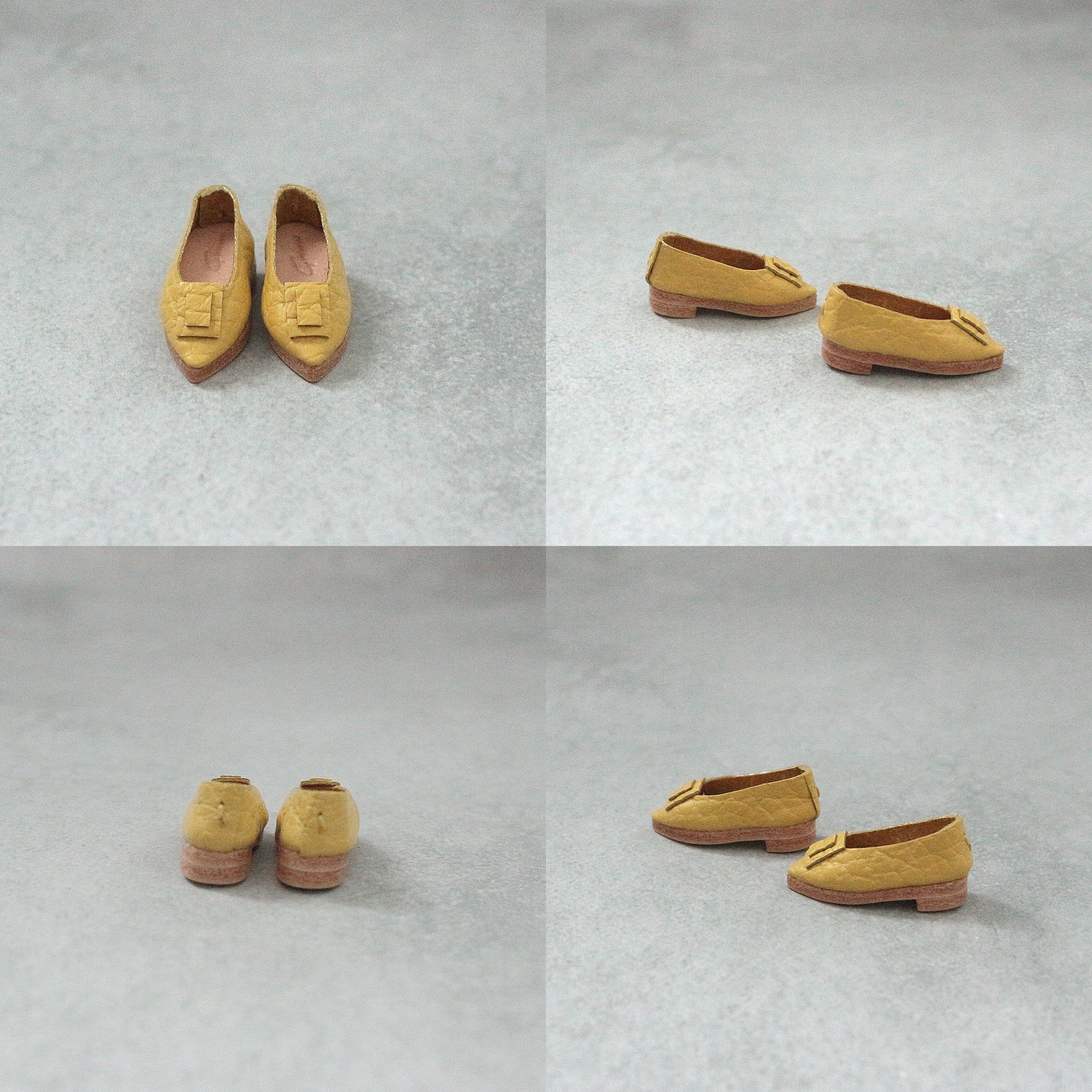 《gramシューズ》イタリアンレザー　イエロー系　22cmドール用靴　本革　ミニチュア