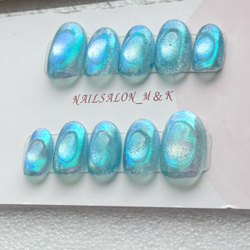 シャボン玉ネイル ネイルチップ 氷ネイル 韓国 オーロラ ぷっくり