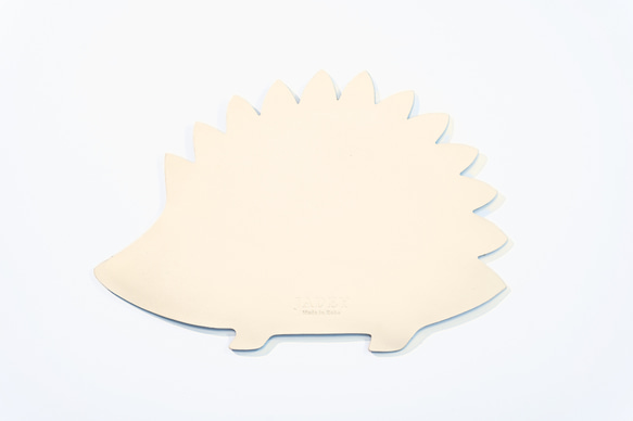 ハリネズミ　マウスパッド mousepad／本革／日本製【納期1～7日以内発送】 1枚目の画像