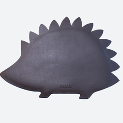 ハリネズミ　マウスパッド mousepad／本革／日本製【納期1～7日以内発送】 2枚目の画像